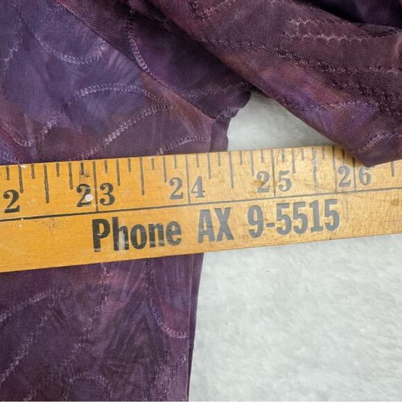 Vintage Purple Whimsigoth Witchycore Textured Stretch Drapey Asymmetric Top XL - Picture 10 of 12